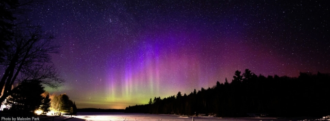 PanSTARRS, Aurora & Andromeda at Mew Lake in 2012, by Malcolm Park, RASC Member