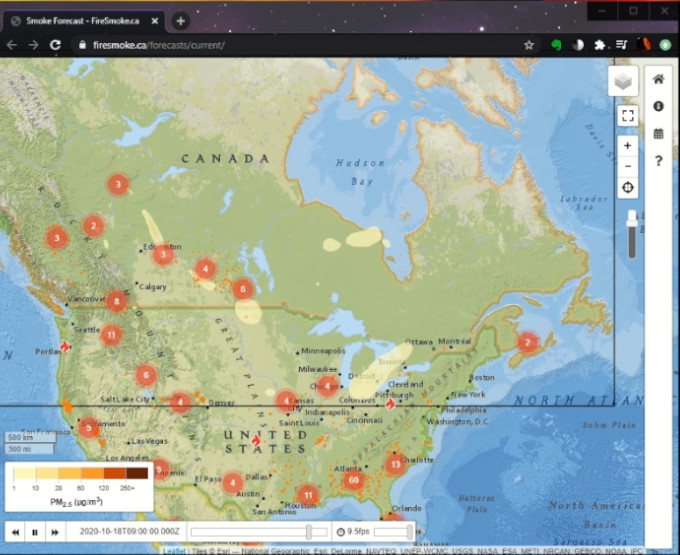 the Canadian Fire Smoke web page